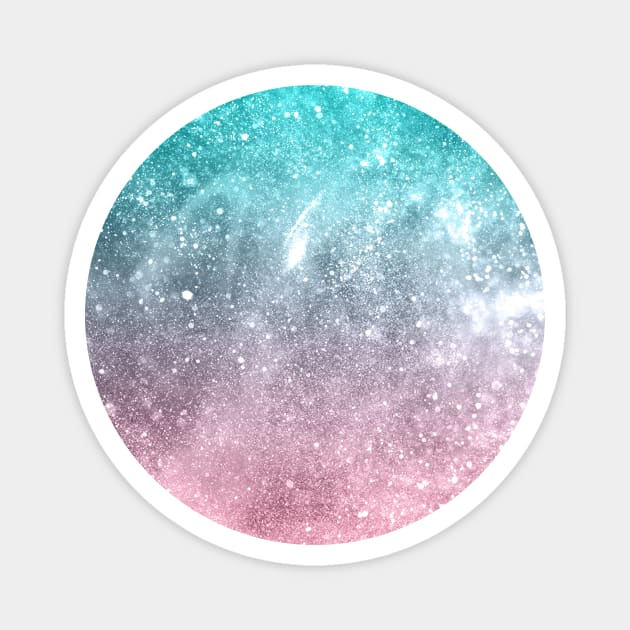 Aqua blue Pink ombre sea galaxy abstract Magnet by PLdesign